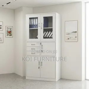 Office Cabinet; Two Doors Stainless Steel Modern Cabinet With Safe