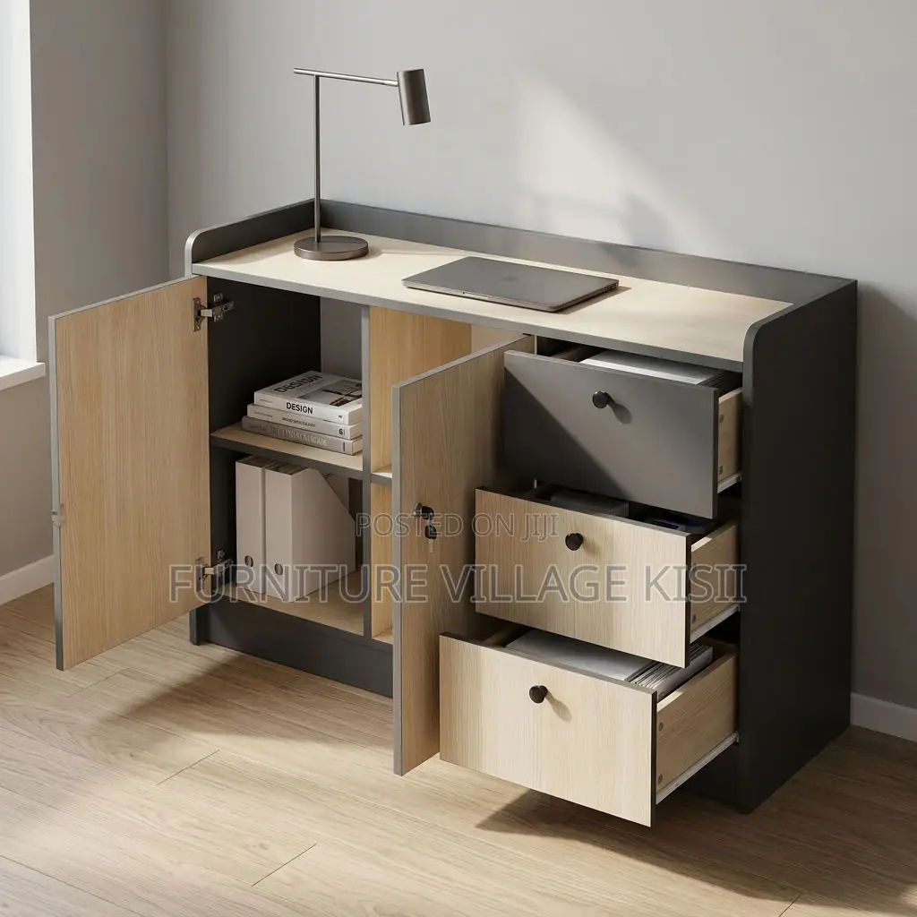 3-Compartment Modern Office Credenza.