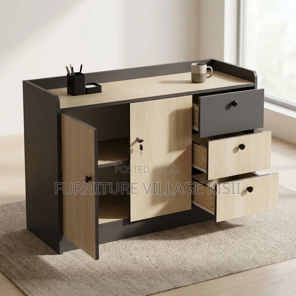 3-Compartment Modern Office Credenza.