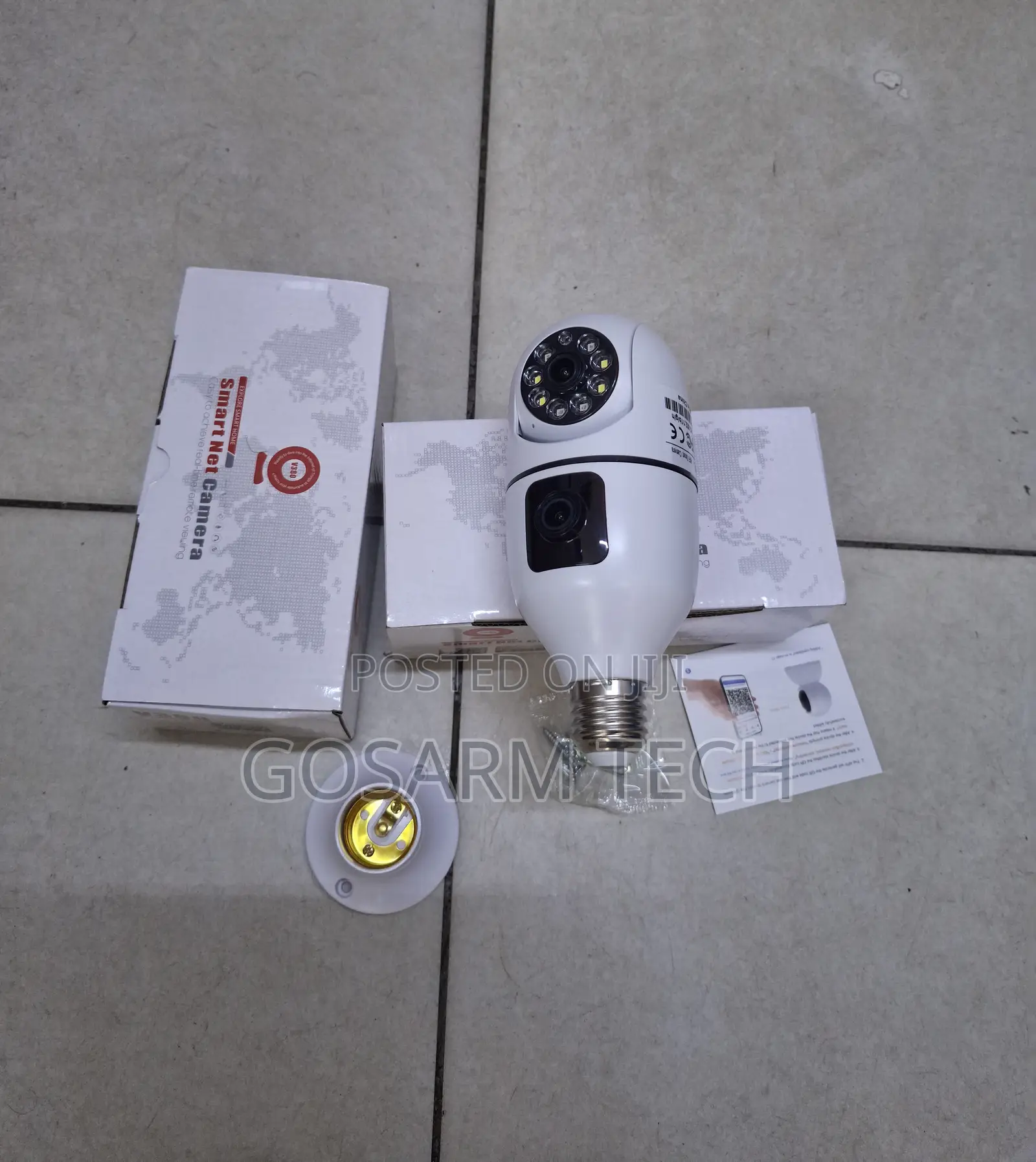PTZ Wireless Security Dual Lens Dual Screen Surveillance Bulb Camera