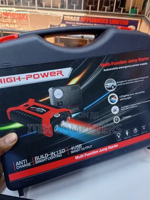 Multi Function Car Jump Starter With Air Pump and Emergency Light Kit!