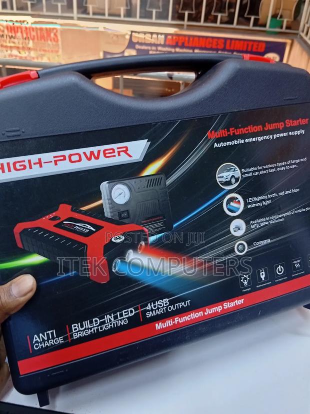 Multi Function Car Jump Starter With Air Pump and Emergency Light Kit! - thumbnail 2