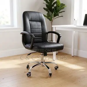 Black Leather Secretary Chair.