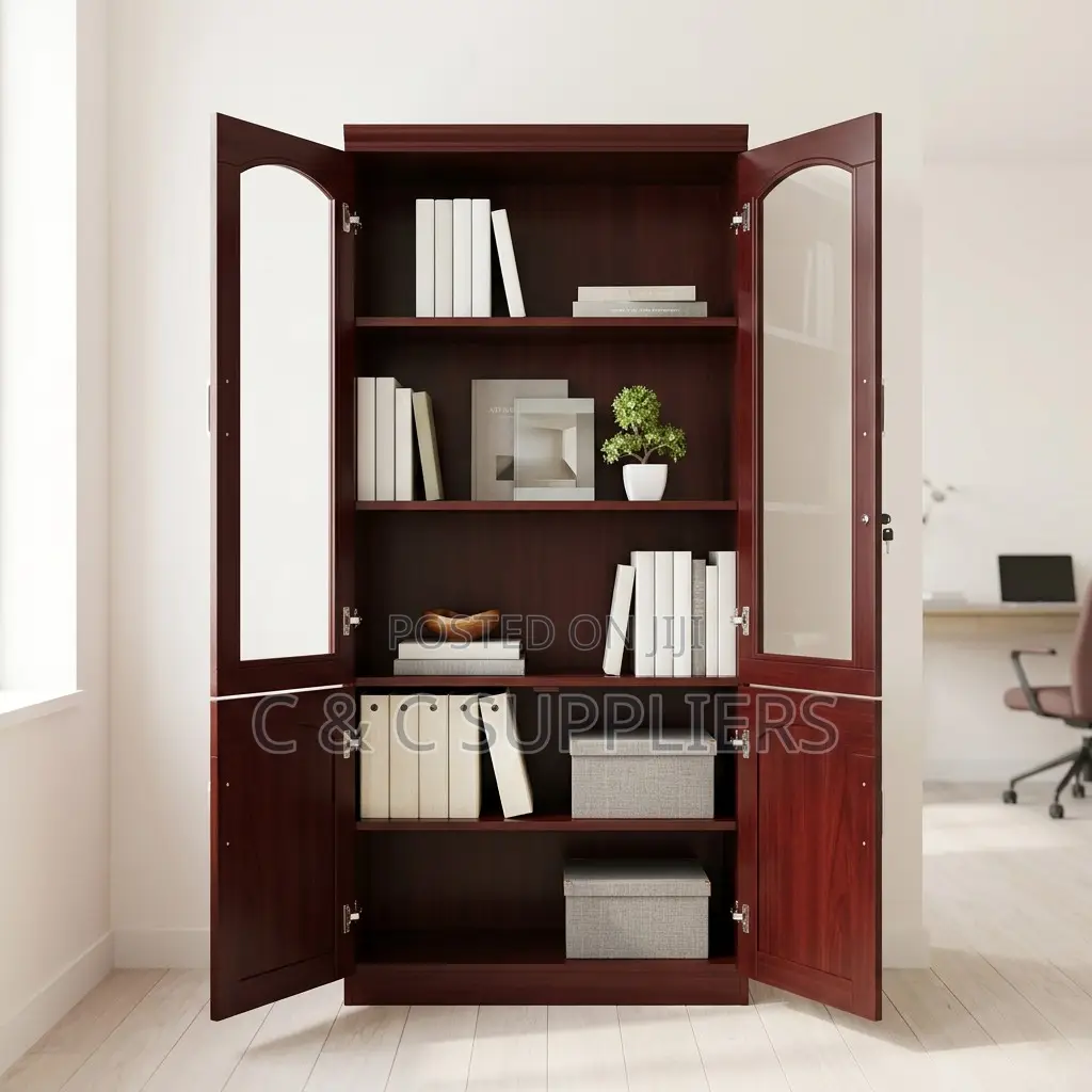 Lockable Mahogany File Cabinet.