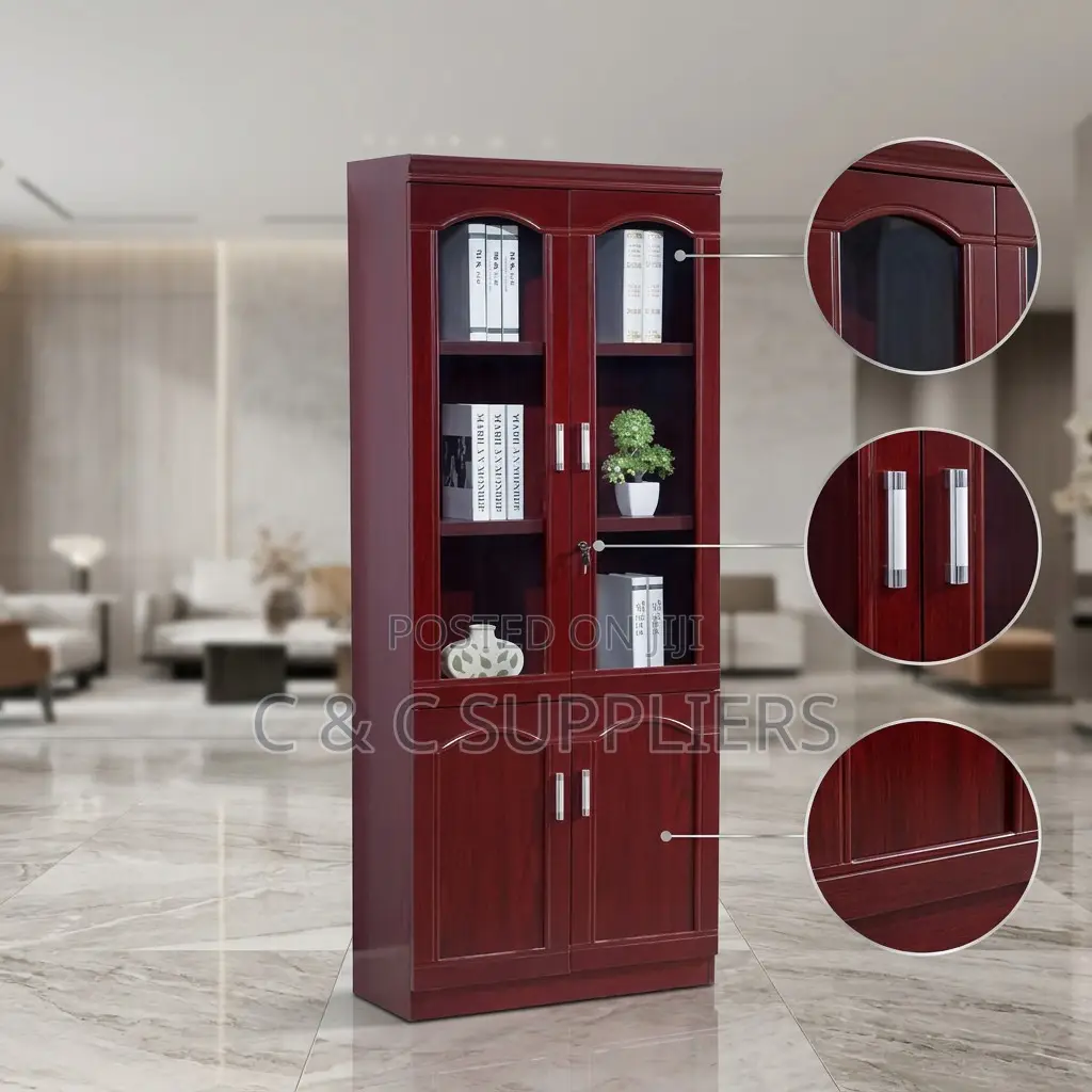 Lockable Mahogany File Cabinet.