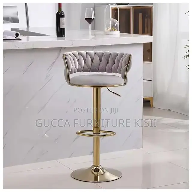 Velvet Swivel Bar-Stool