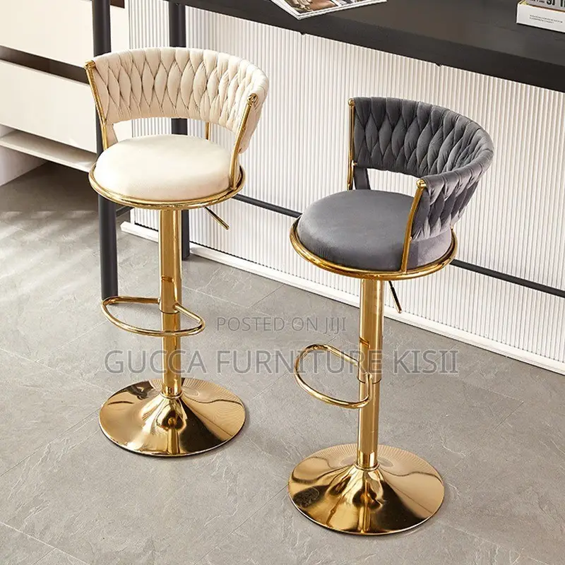 Velvet Swivel Bar-Stool