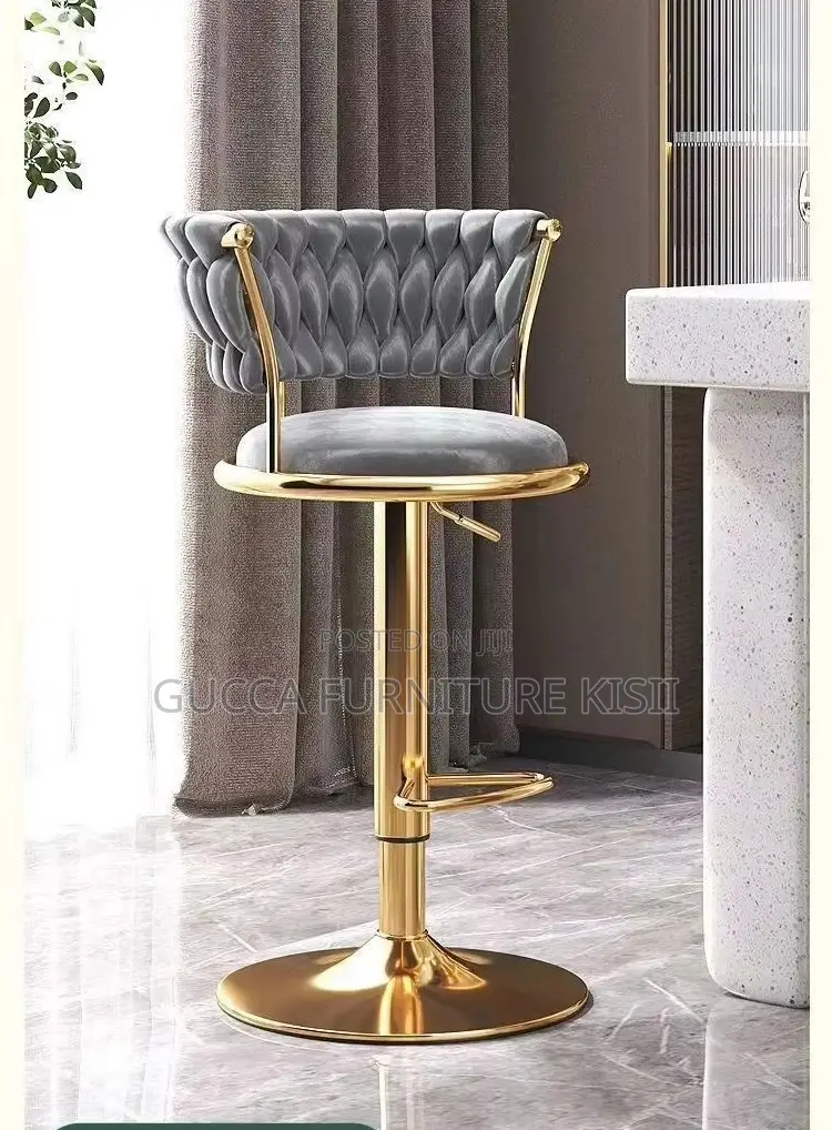 Velvet Swivel Bar-Stool