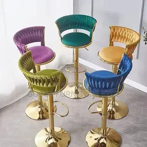 Velvet Swivel Bar-Stool