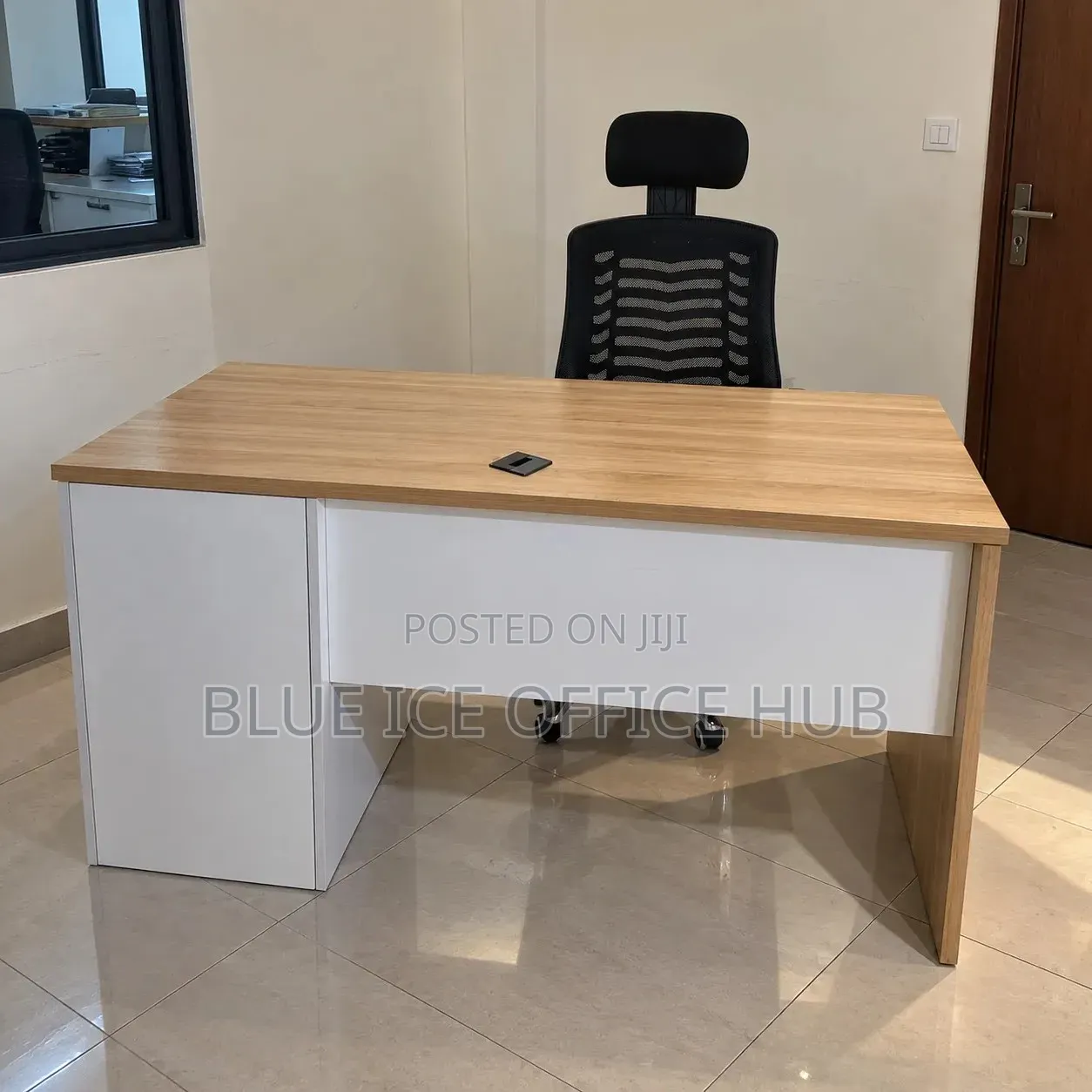 Modern Office Desk With Storage – Wooden Executive Workstation