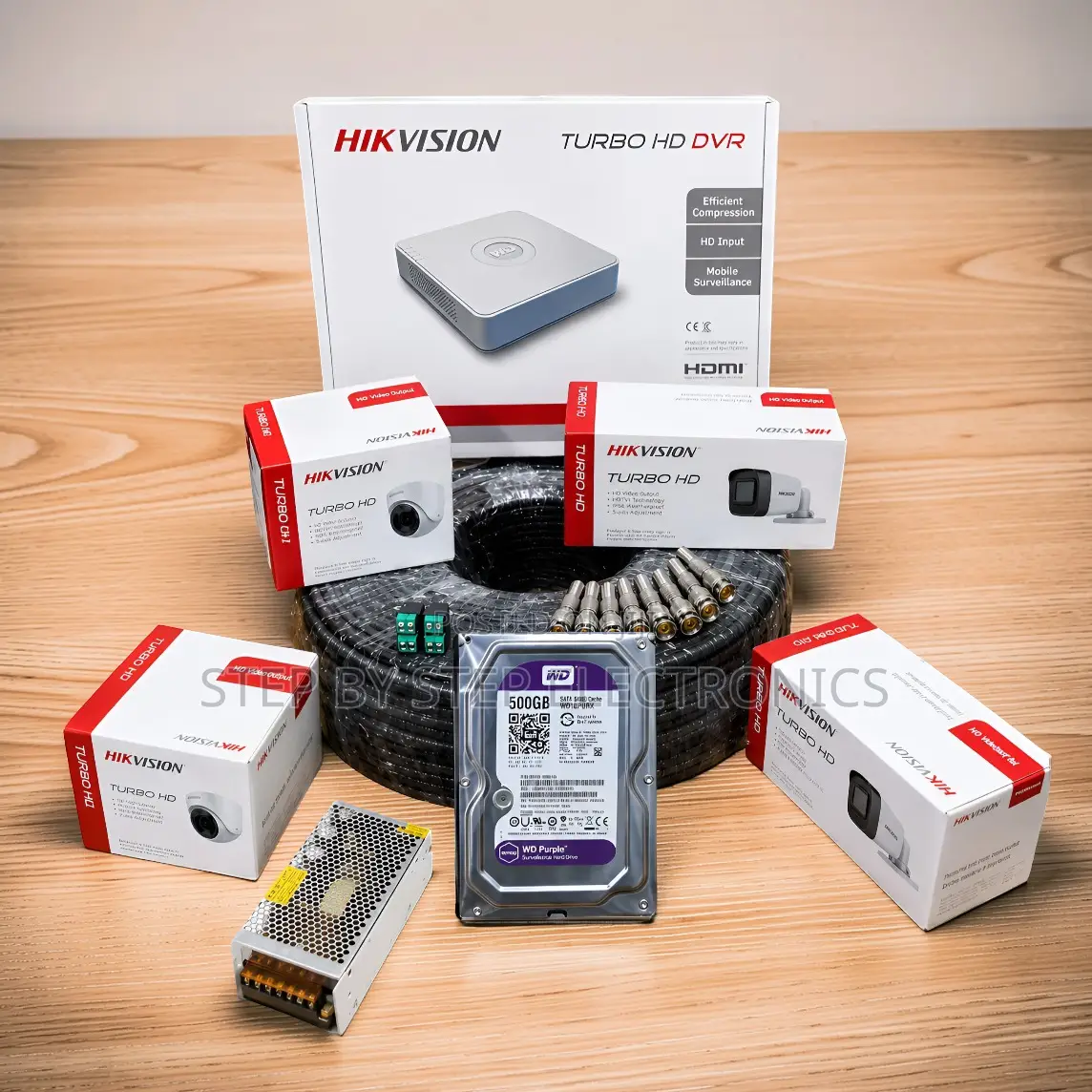 Business Security 4 Hikvision 1080P CCTV Cameras Complete System Kit