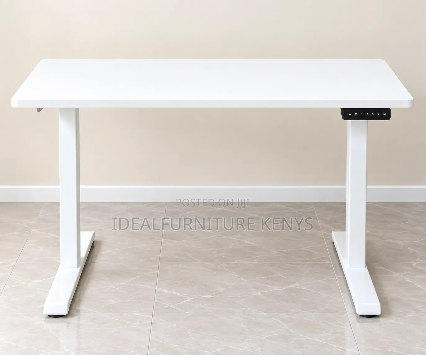 Modern White Electric Height-Adjustable Standing Desk