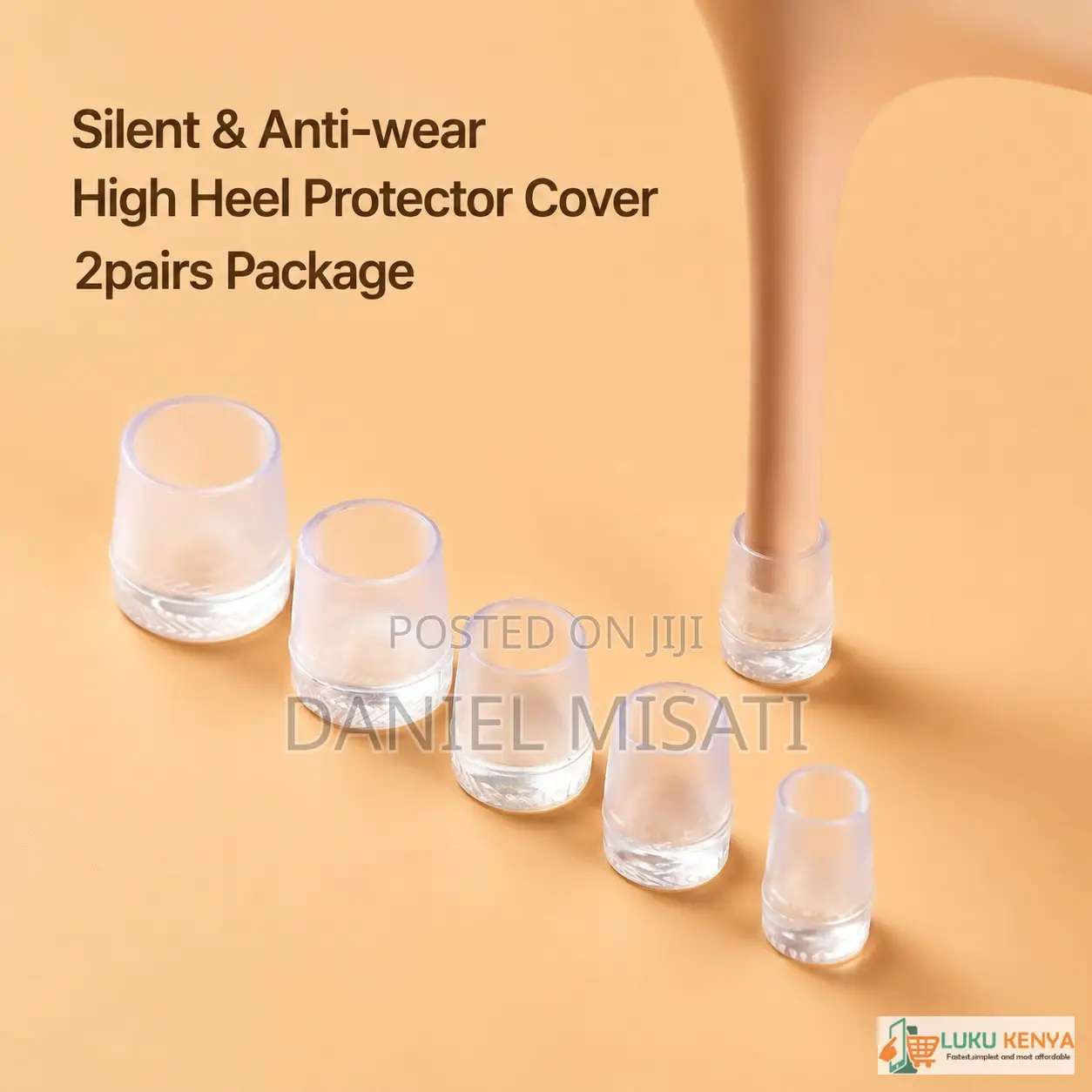 High Heel Protector Caps – Clear & Black 1-Pair Pack