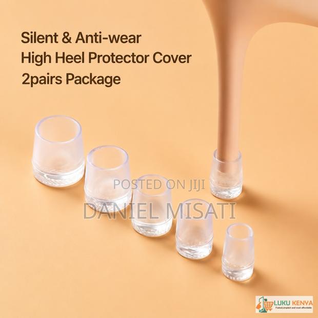 High Heel Protector Caps – Clear & Black 1-Pair Pack - thumbnail 2
