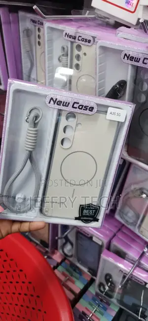 Black Magnetic MagSafe Case With Hand Strap Samsung Galaxy A35 5G