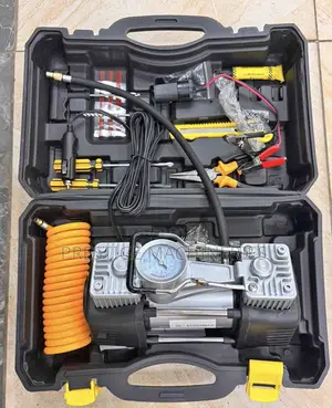 Portable 2-Cylinder Analogue Portable Air Compressor With Tools