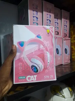 Pink Kids Cat Like Headphones/ Headset