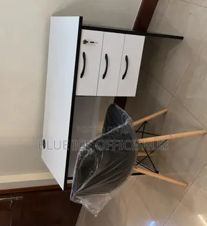 Office Desk With 3 Drawers – White Computer Workstation.