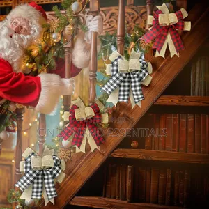 Christmas Black and White Plaid Bow