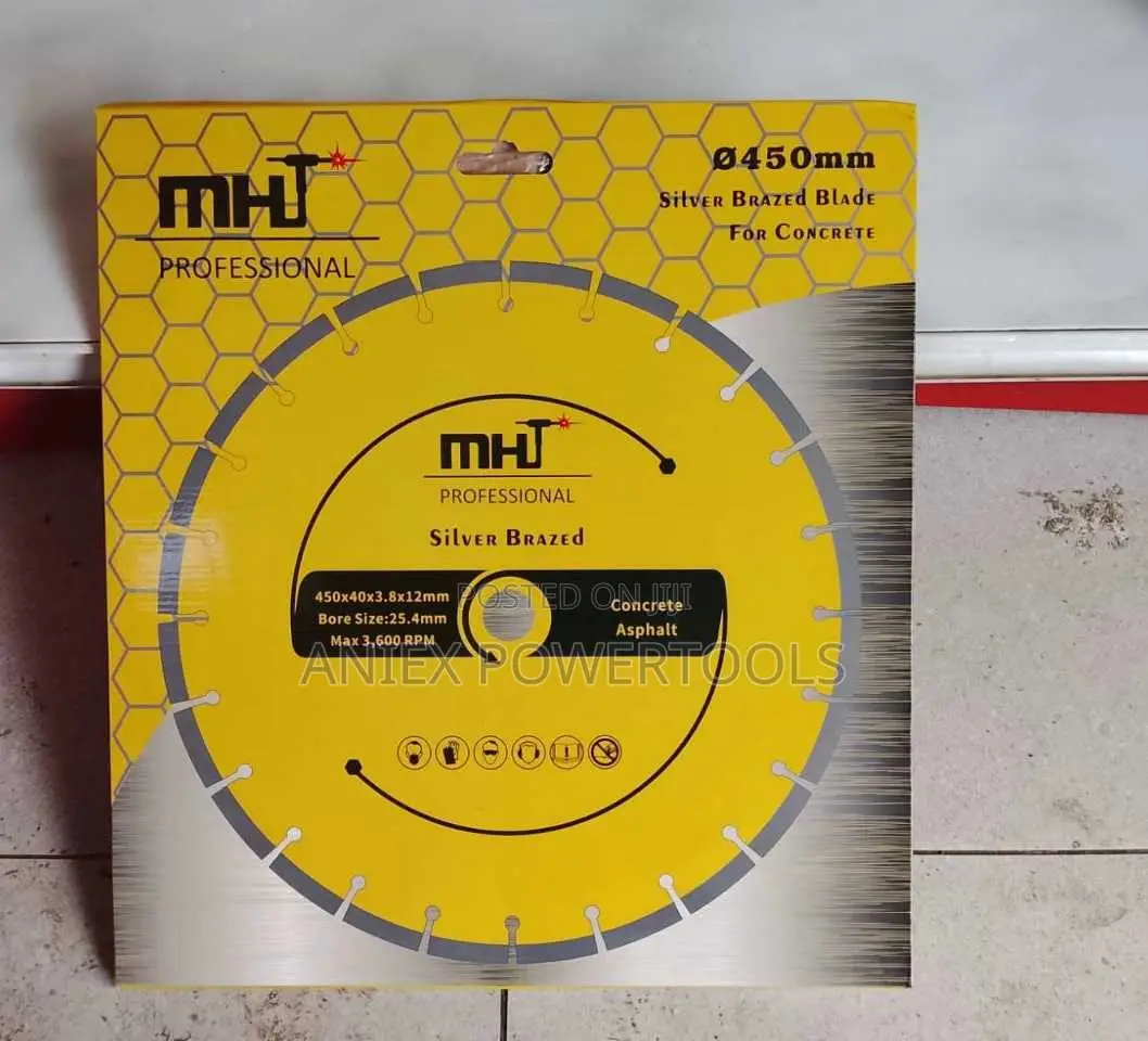 MHT 18-Inch (450mm) Silver-Brazed Segmented Diamond Cutting Blade