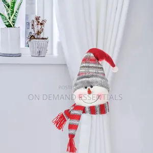 Santa, Snowman & Reindeer Christmas Curtain Tiebacks