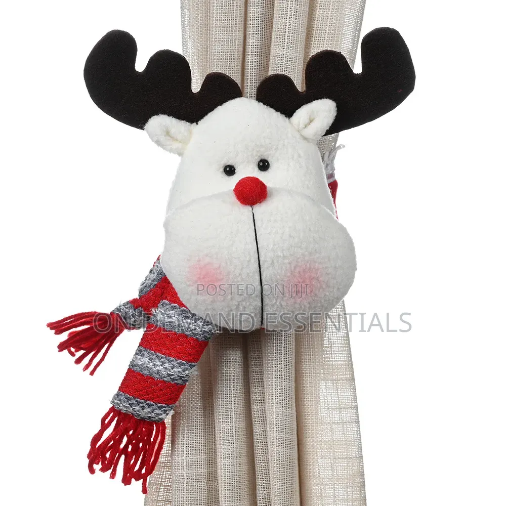 Santa, Snowman & Reindeer Christmas Curtain Tiebacks