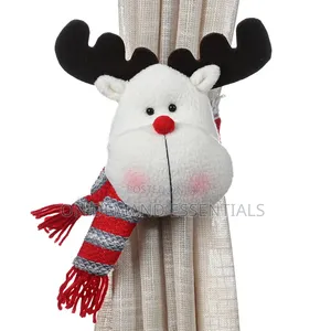 Santa, Snowman & Reindeer Christmas Curtain Tiebacks