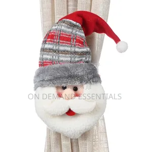 Santa, Snowman & Reindeer Christmas Curtain Tiebacks