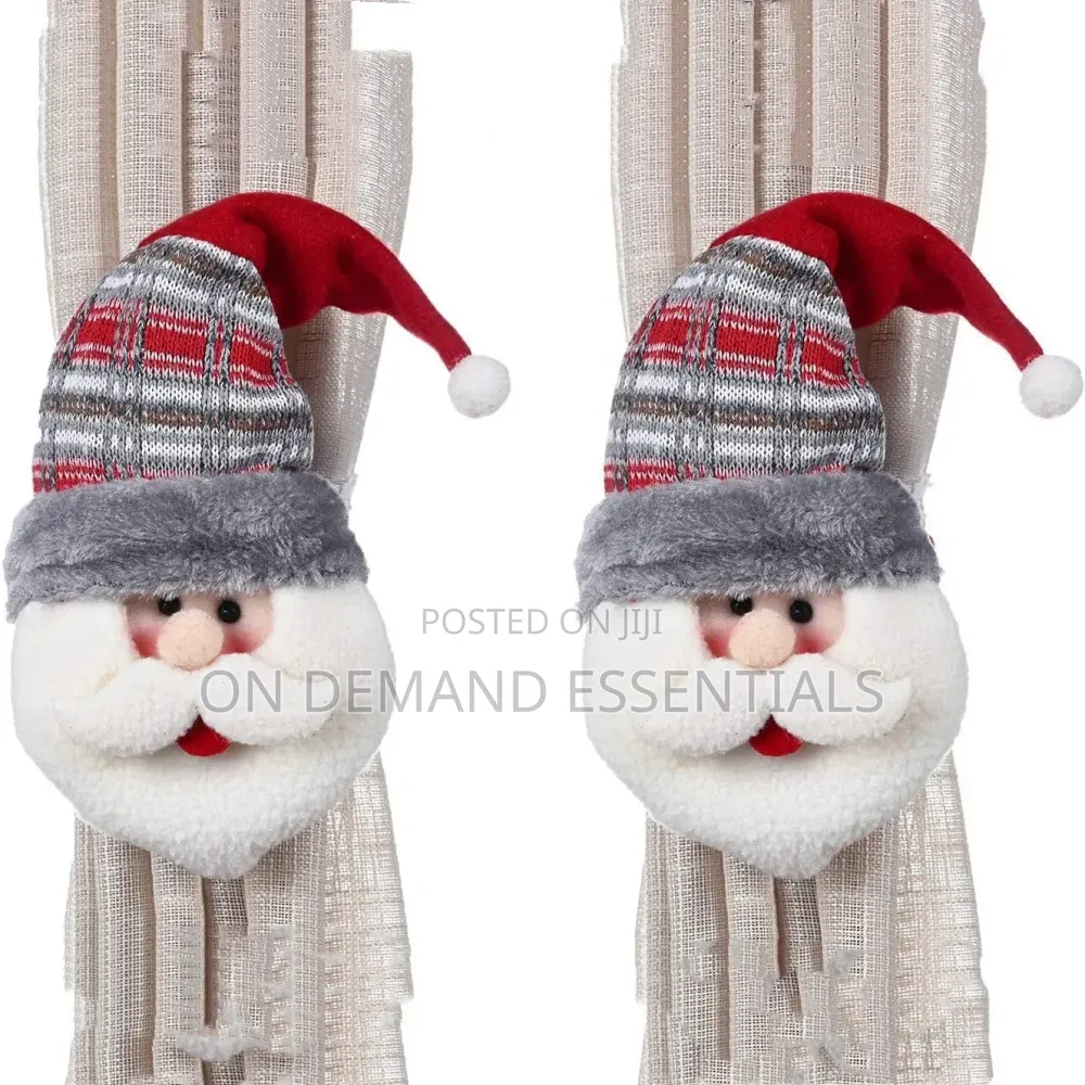 Santa, Snowman & Reindeer Christmas Curtain Tiebacks