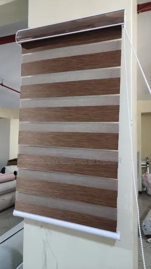 Horizontal Zebra/Roller Blinds for Kitchen Windows and Office Brown