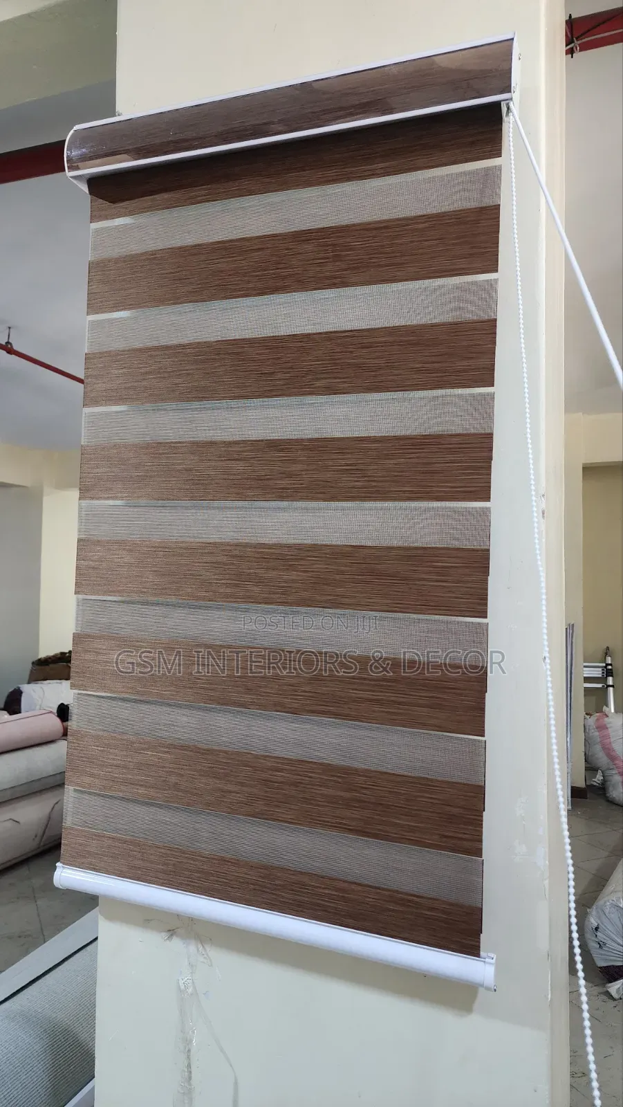 Horizontal Zebra/Roller Blinds for Kitchen Windows and Office Brown