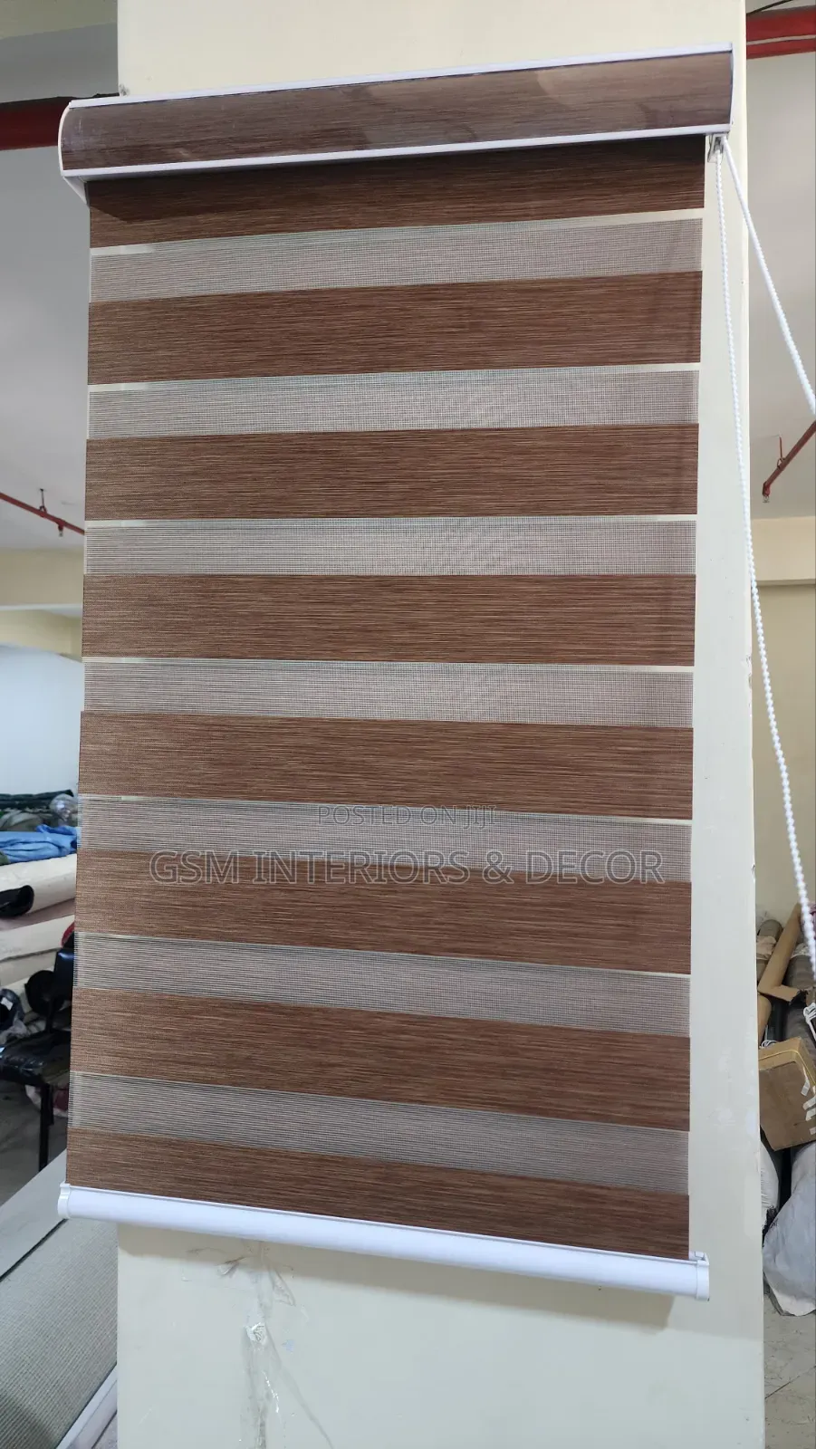 Horizontal Zebra/Roller Blinds for Kitchen Windows and Office Brown