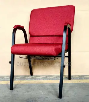 Fabricated Red Banquet Heavy Duty Chair With Armrest
