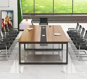 10 User Boardroom Table With Metallic Frame