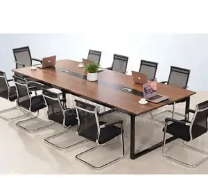 10 User Boardroom Table With Metallic Frame