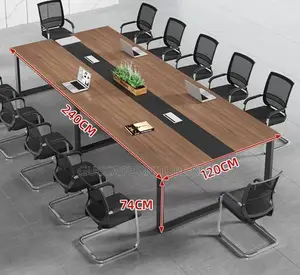 10 User Boardroom Table With Metallic Frame