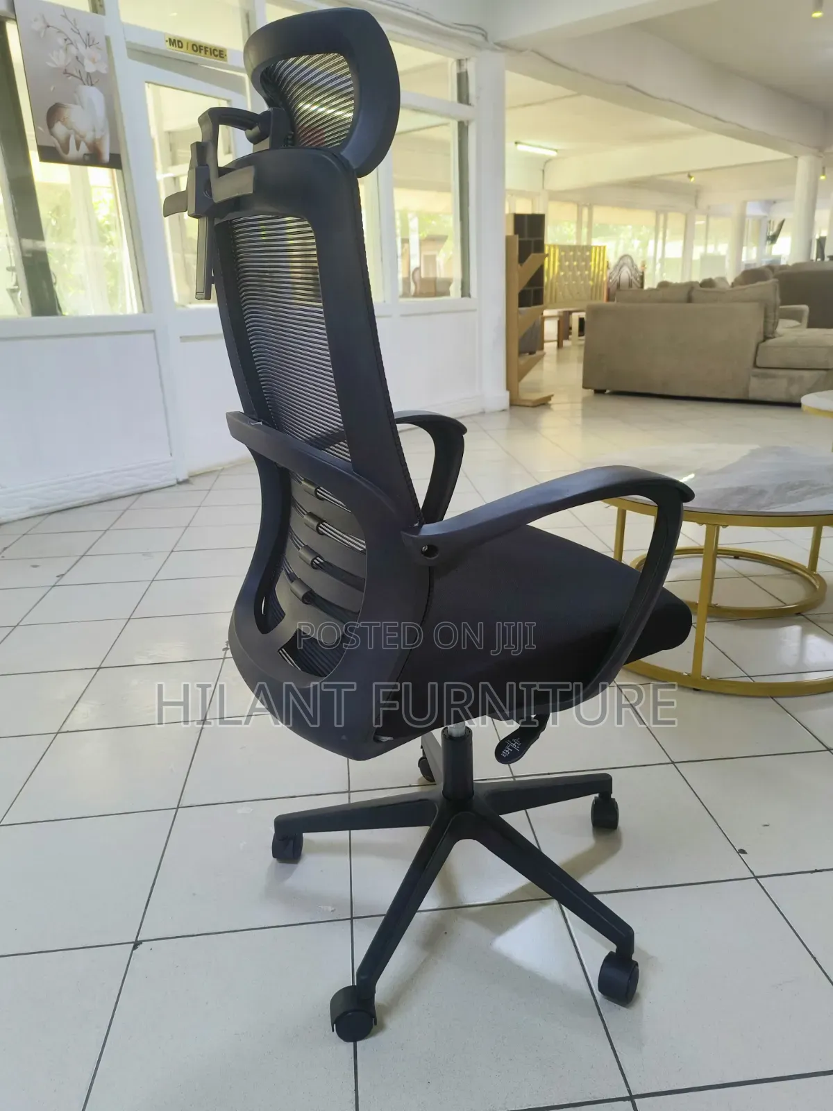 High-Back Mesh Executive Office Chair With Lumbar Support