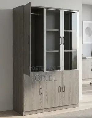 Wooden 3-Door Office File Storage Unit