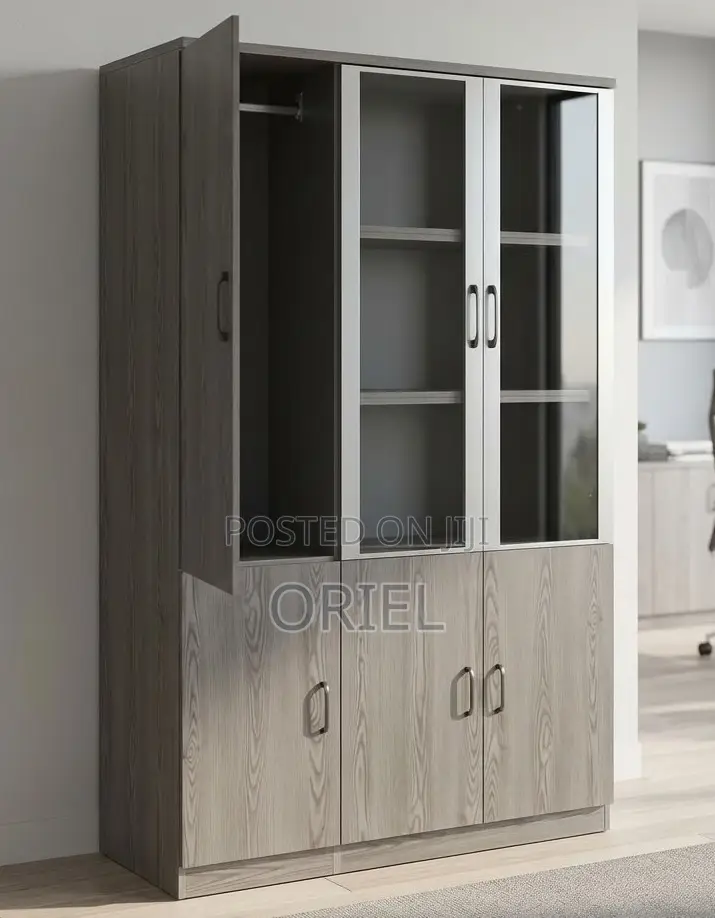 Wooden 3-Door Office File Storage Unit