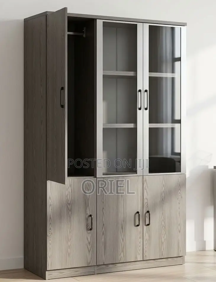 Wooden 3-Door Office File Storage Unit