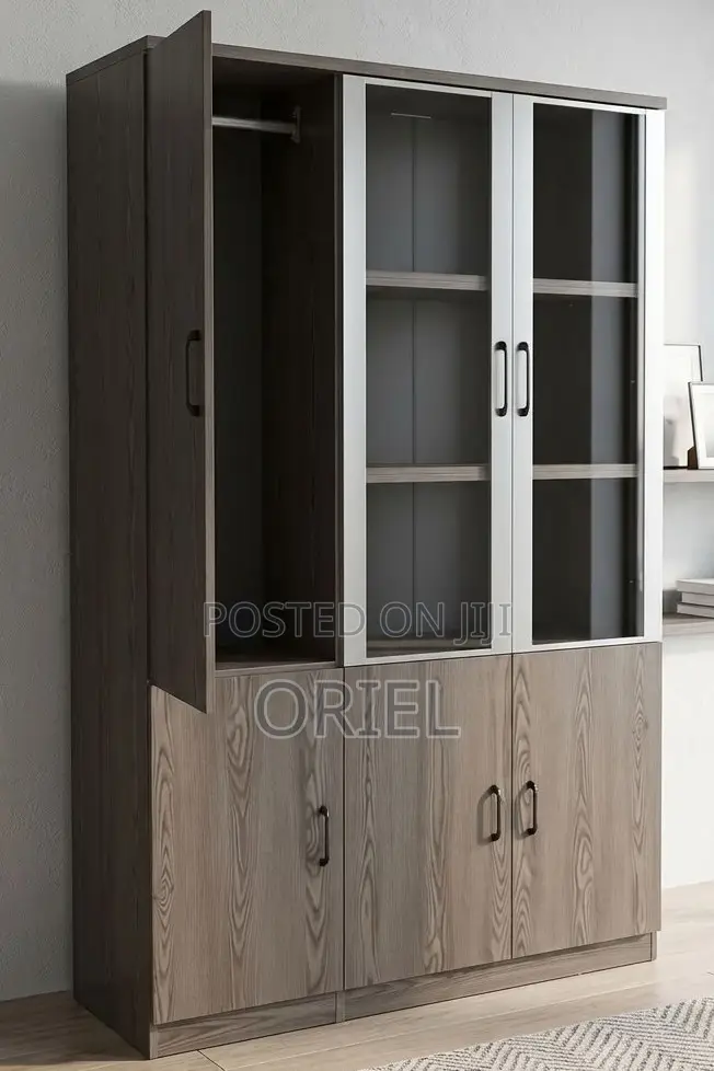 Wooden 3-Door Office File Storage Unit