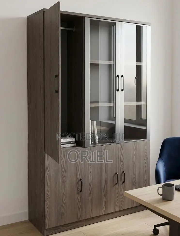Wooden 3-Door Office File Storage Unit