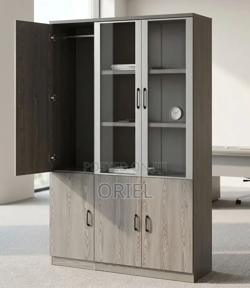 Wooden 3-Door Office File Storage Unit