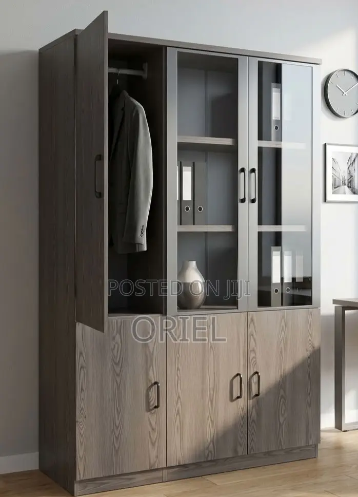 Wooden 3-Door Office File Storage Unit