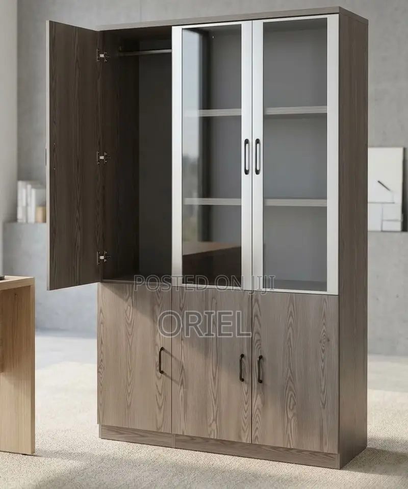 Wooden 3-Door Office File Storage Unit