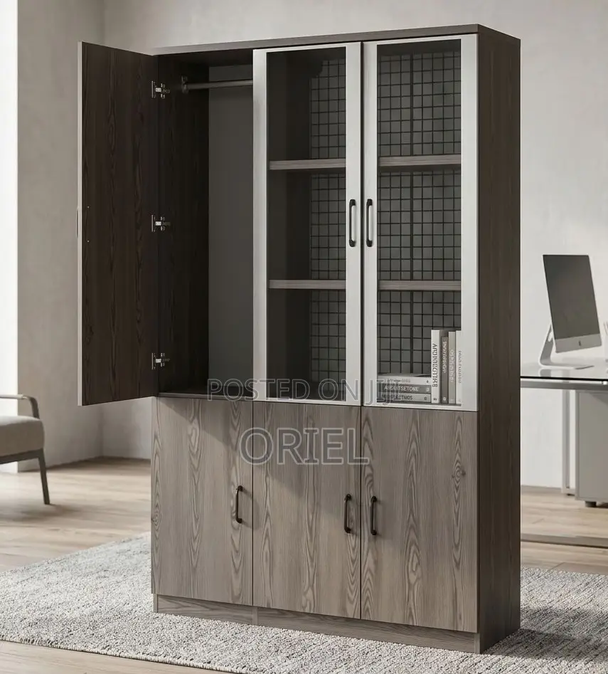 Wooden 3-Door Office File Storage Unit