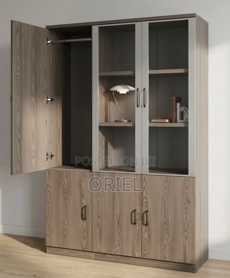 Wooden 3-Door Office File Storage Unit