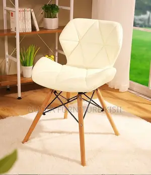 White Leather Padded Modern Eames Chair
