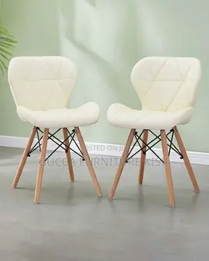 White Leather Padded Modern Eames Chair