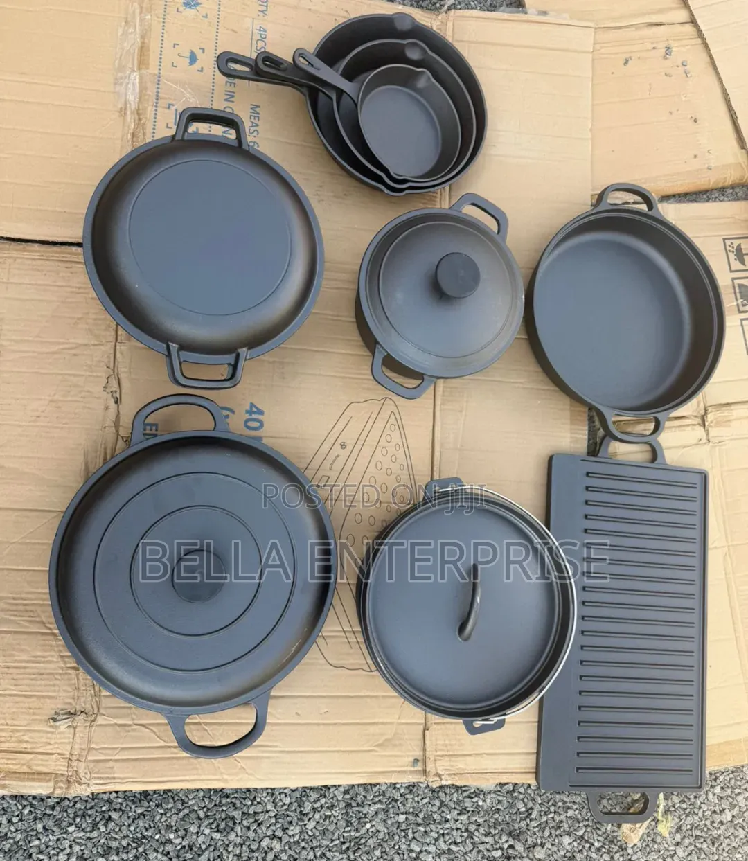 13pcs Raw Cast Iron Cookware Good Quality